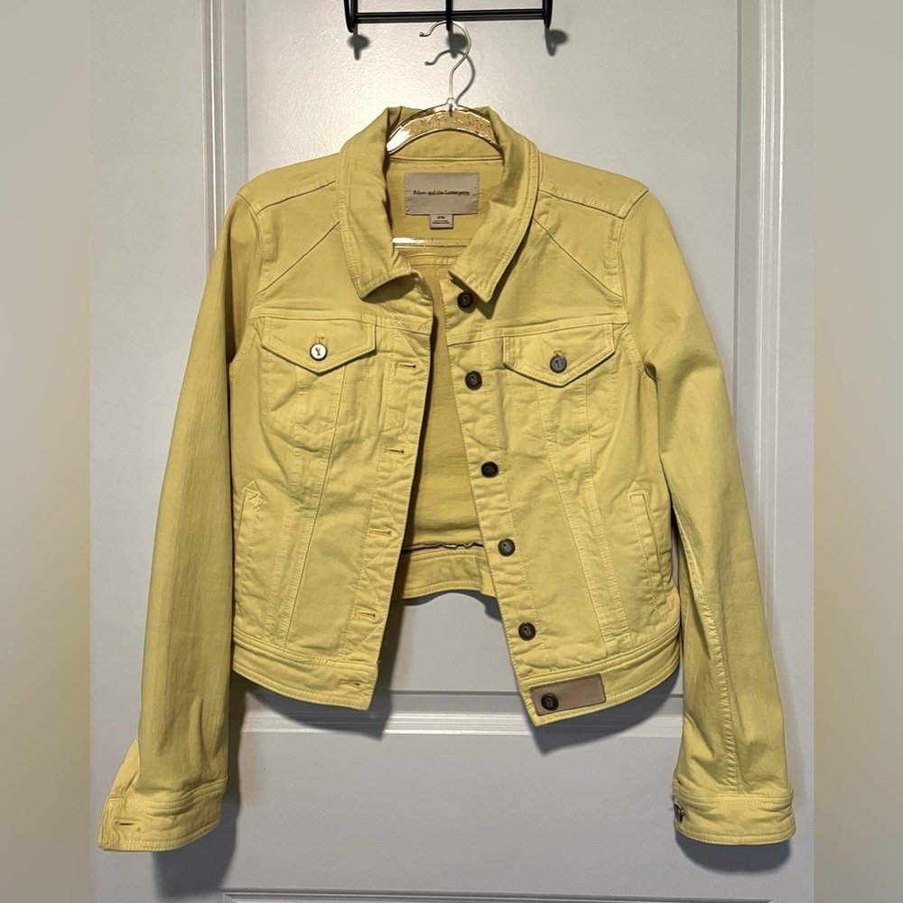 Anthropologie yellow denim jacket